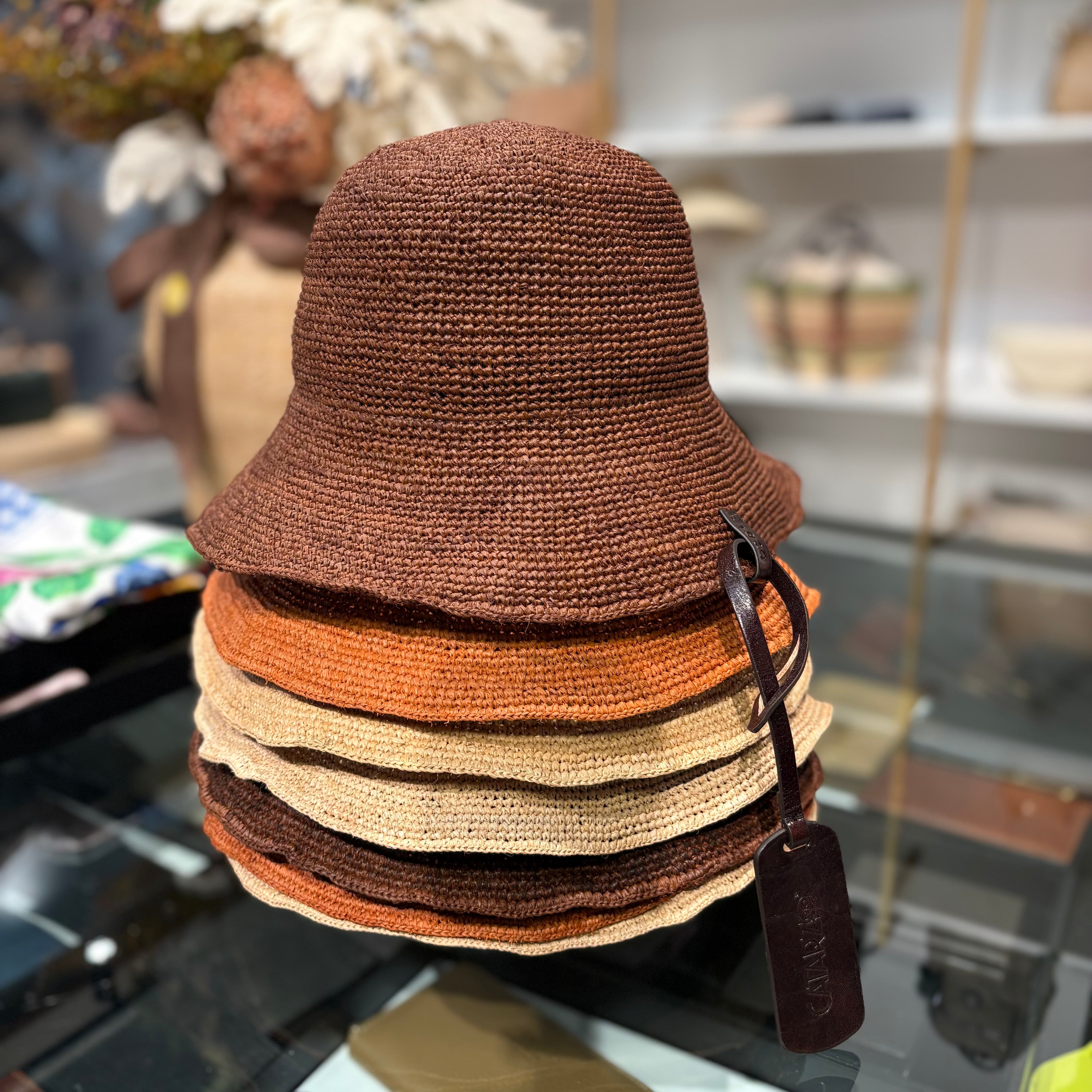 Cloche in rafia cioccolato arrotolatile
