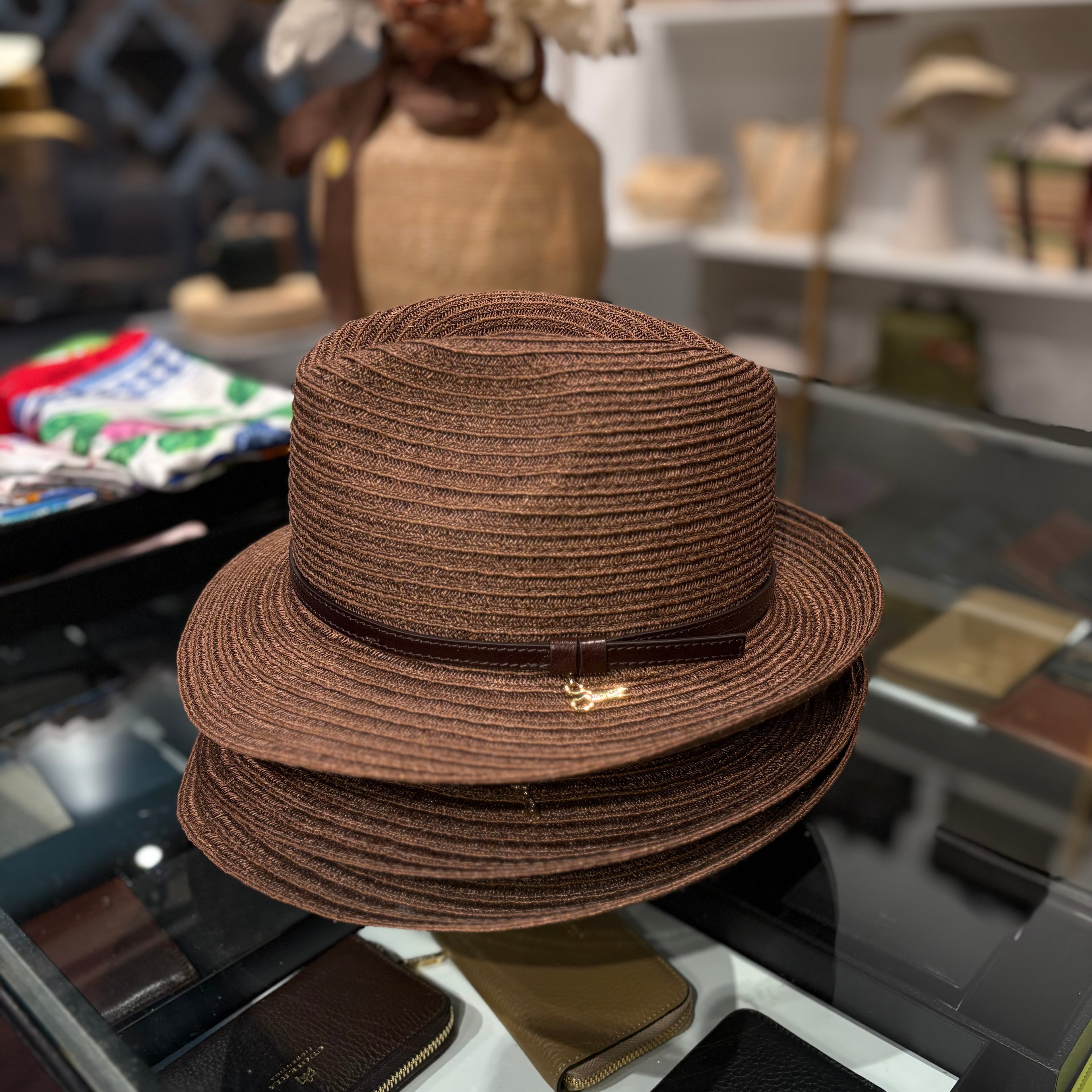Fedora in abaca cioccolato