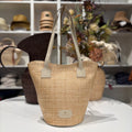 Borsa in paglia e pelle