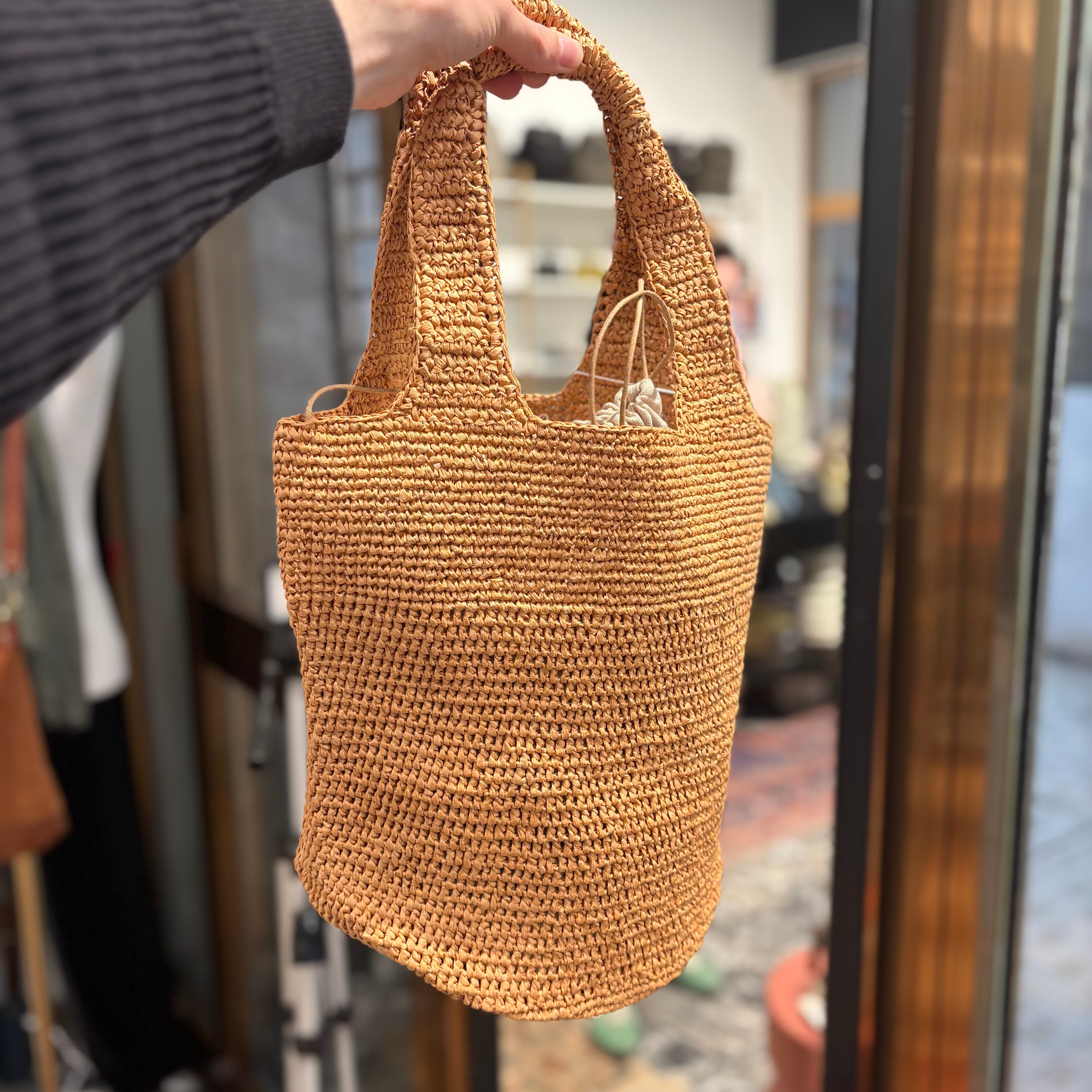 Borsa in crochet arancio bruciato