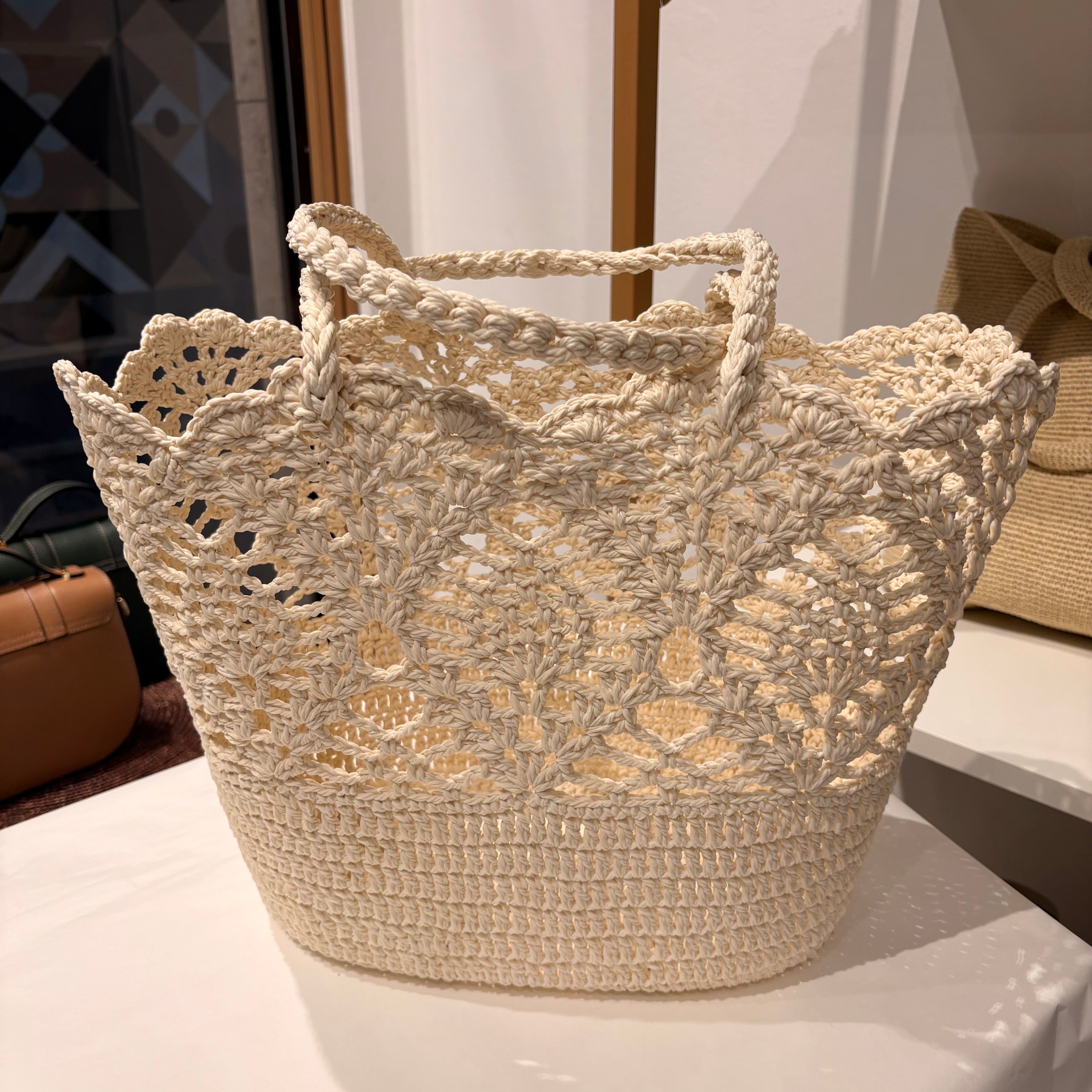 Cesta macramè neutra