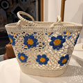 Cesta macramè blu