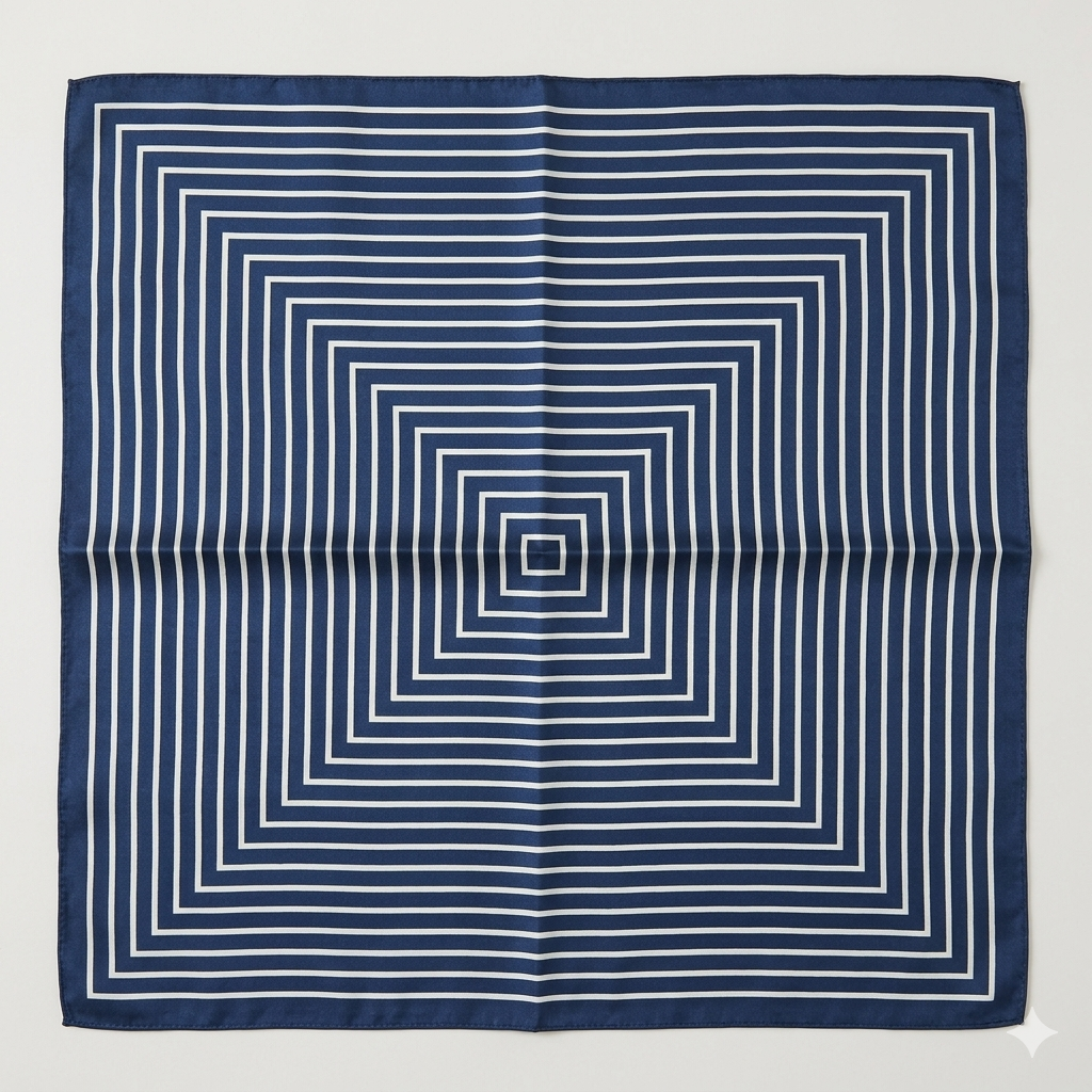 Foulard in seta righe blu