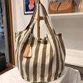 Borsa da mare righe verde