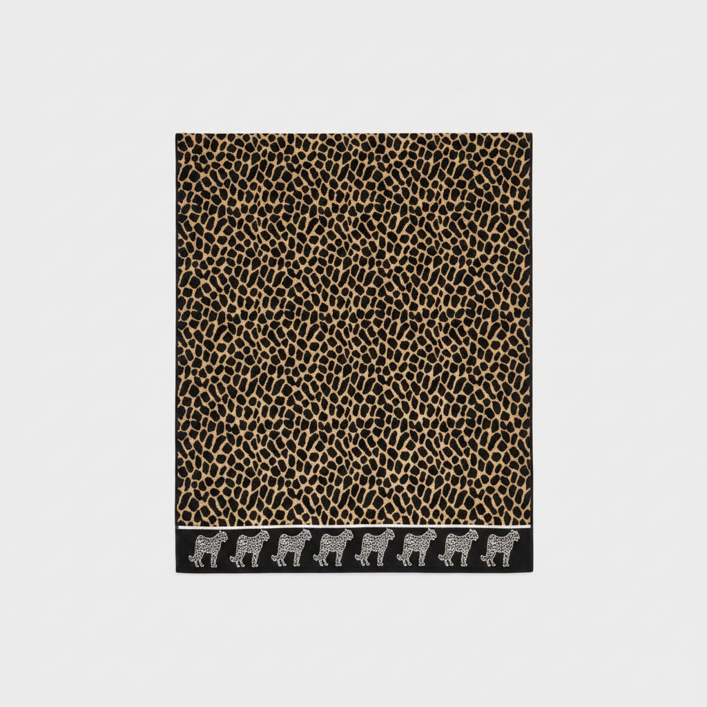 Telo mare leopardo marrone in spugna